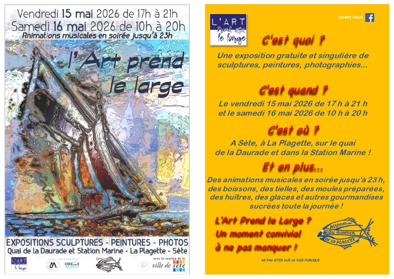 L’Art prend le large à Sète : exposition artistique les 15 et 16 mai 2026